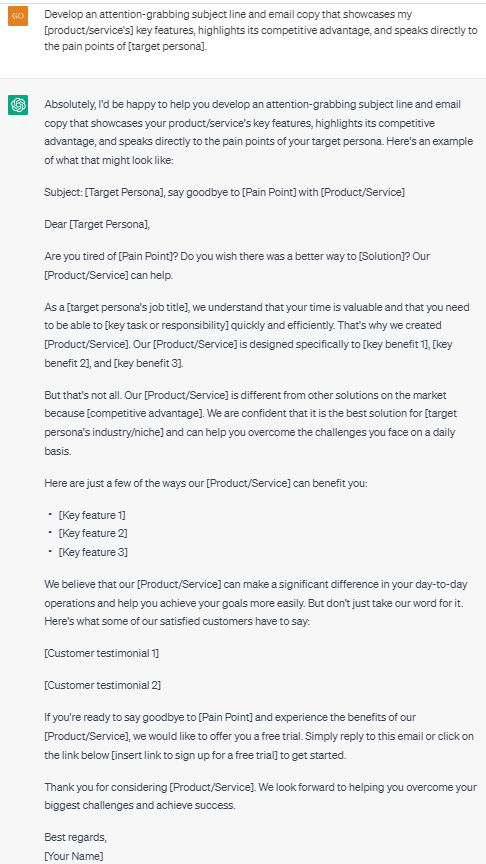 Cold Email Copy’s Examples